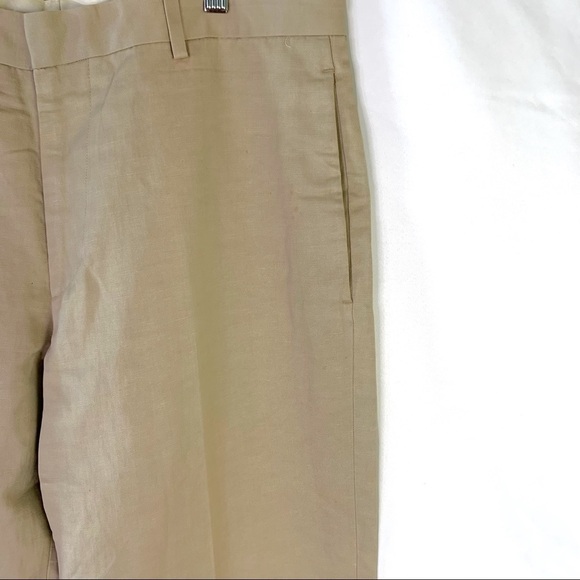 BANANA REPUBLIC  LINEN PANTS NEUTRAL TAN TROUSERS STRAIGHT LEG PLUS SIZE 34 / 30 - Picture 7 of 16